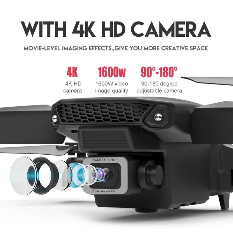 โดรนพับได้อัจฉริยะ E88 Pro รอง - Drone Camera 4K บทวิจารณ์และราคา