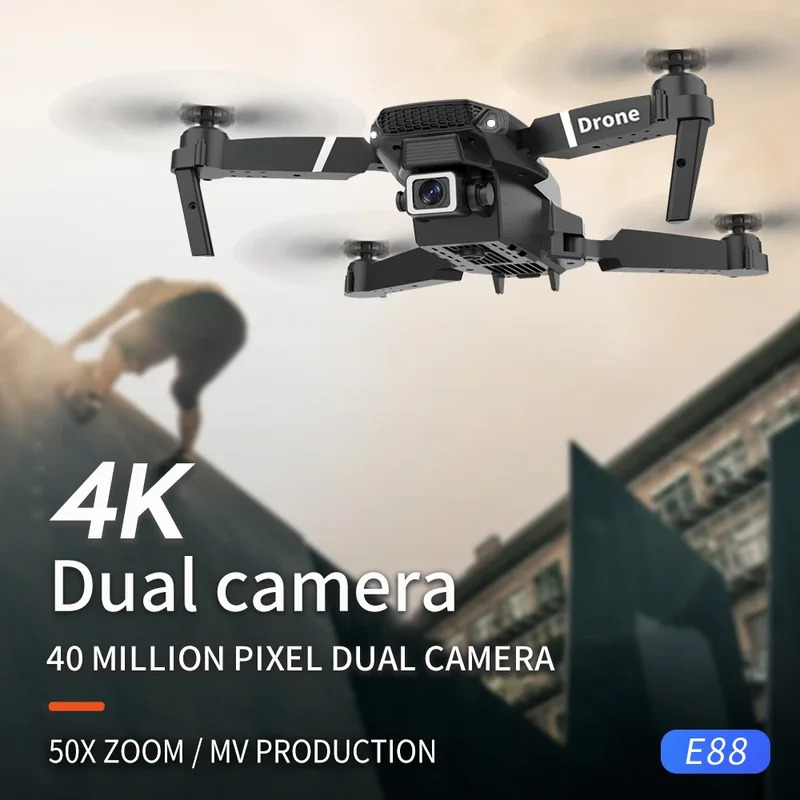 โดรนพับได้อัจฉริยะ E88 Pro รอง - Drone Camera 4K บทวิจารณ์และราคา